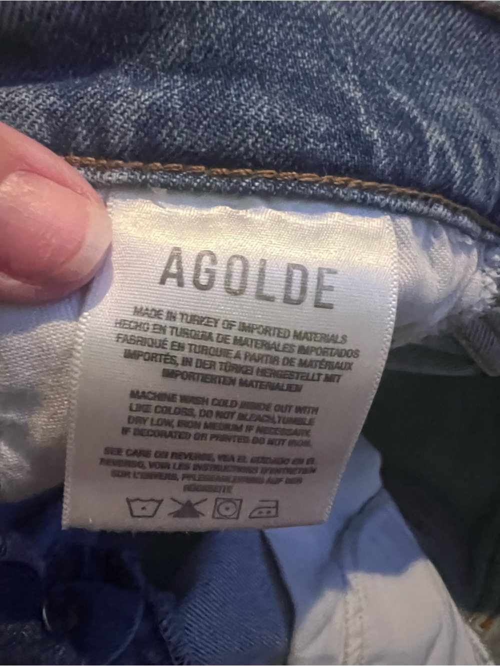 Agolde Riley Light Blue Straight Leg Crop Ripped Jeans - Picture 6 of 9